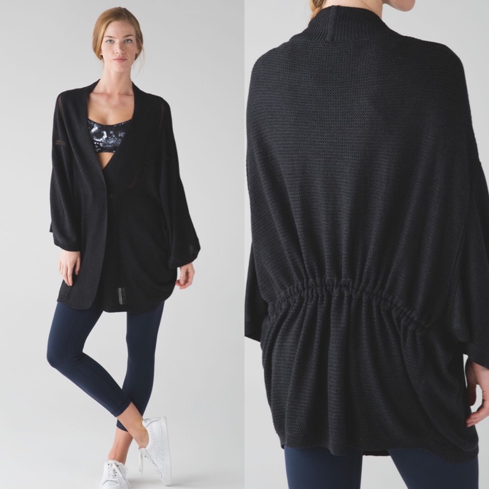 Lululemon breeze easy wrap sweater charcoal gray